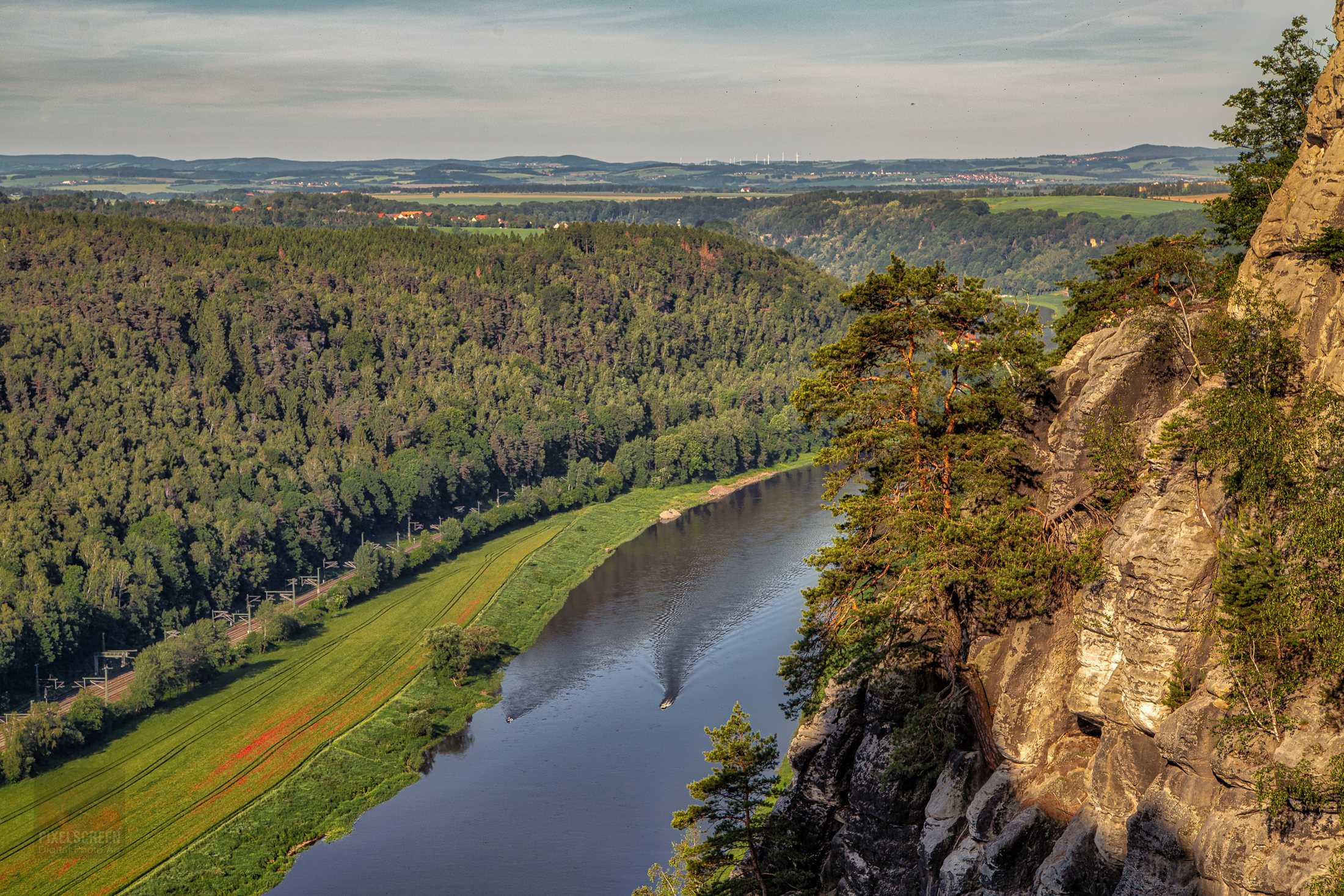 Blick von der Bastei auf die Elbe und das Elbtal